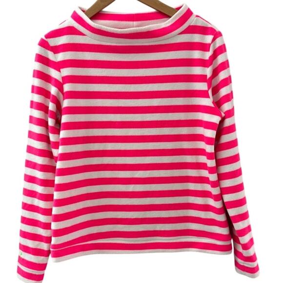 Dudley Stephens Terry Fleece Brighton Boatneck Pink Stripe Size Medium - Picture 3 of 8